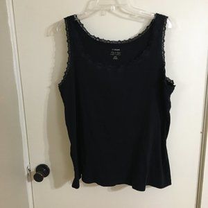 Lane Bryant 4x Ribbed Tank with Lace Detail